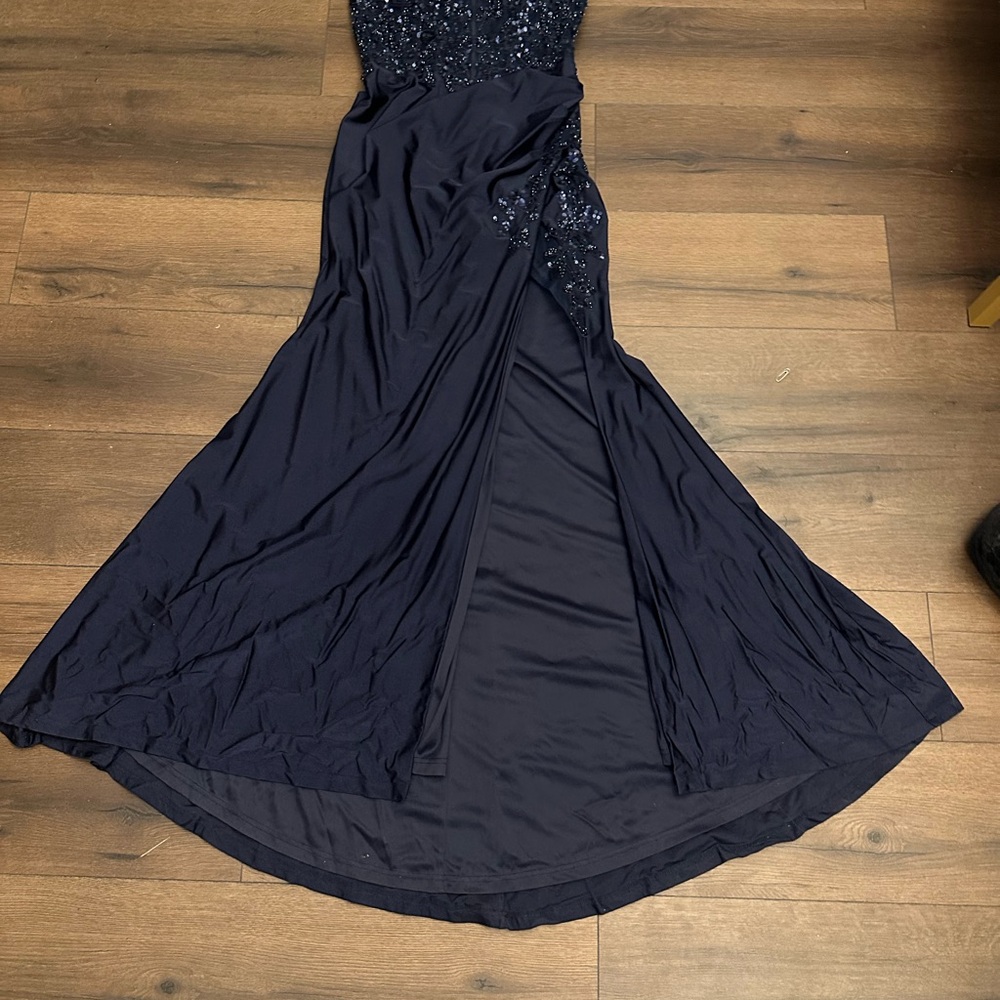 Elegant Navy Evening Gown